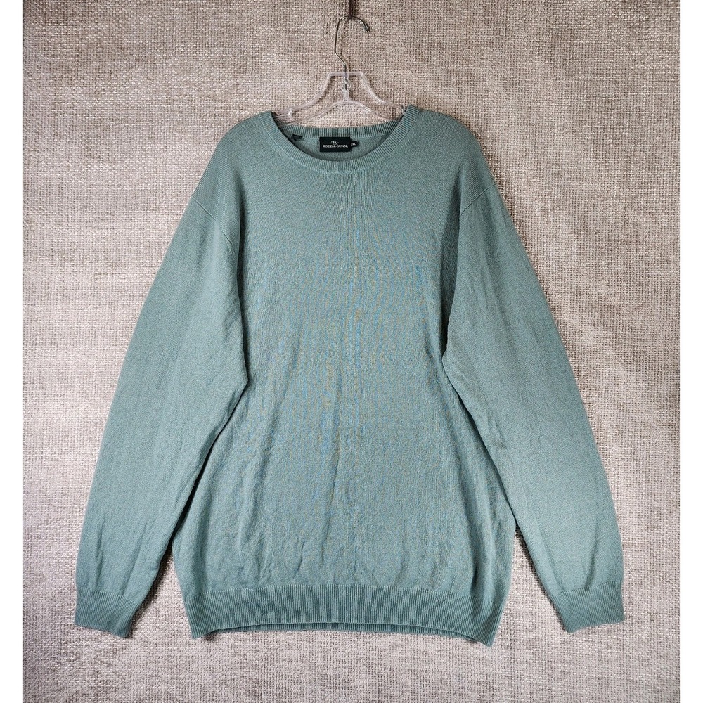Rodd & Gunn Cashmere Wool Blend Crew Neck Sweater Mens 3XL Green Preppy Nice!